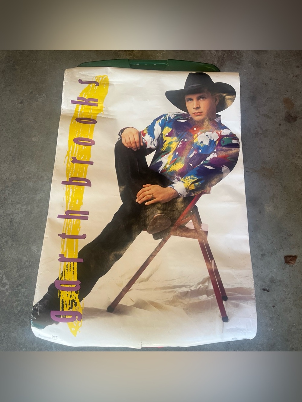 Vintage 1991 Garth Brooks Poster Winterland 90s Country Music Promo Rock 35x24”